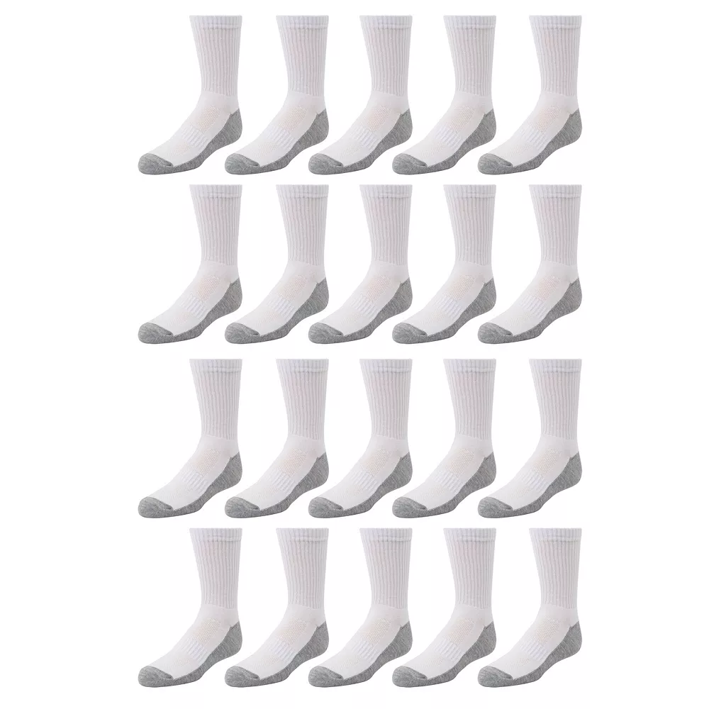 Boys Tek Gear® 20-Pack Lightweight Performance Crew Socks 3 Boys Tek Gear® 20-Pack Lightweight Performance Crew Socks