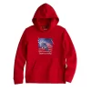 Kids 7-20 Tek Gear® Graphic Ultrasoft Fleece Hoodie In Regular & Husky -Tek Gear Fashion 5534351 Red Football Flag