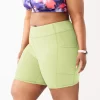 Plus Size Tek Gear® 7-in. Brushed High-Waisted Bike Shorts -Tek Gear Fashion 5553994 Brisk Mint