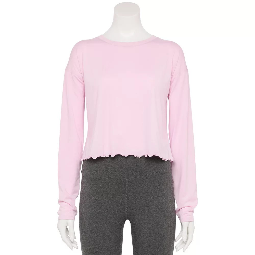 Women's Tek Gear® Lettuce-Edge Cross-Back Top 3 Women's Tek Gear® Lettuce-Edge Cross-Back Top