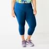 Plus Size Tek Gear® Ultrastretch Pocket High-Waisted Capri Leggings -Tek Gear Fashion 5663102 Blue Crayon