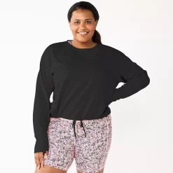 Plus Size Tek GearĀ® Stretch Fleece Cinched-Waist Top