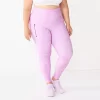Plus Size Tek Gear® Ultrastretch Pocket Running Leggings -Tek Gear Fashion 5664541 Purple Stripe