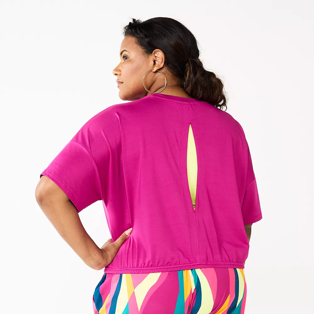 Plus Size Tek Gear® Keyhole-Back Crop Top 3 Plus Size Tek Gear® Keyhole-Back Crop Top - Image 2