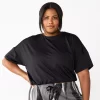 Plus Size Tek Gear® Keyhole-Back Crop Top -Tek Gear Fashion 5667328 Black