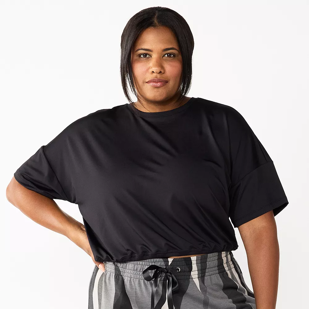 Plus Size Tek Gear® Keyhole-Back Crop Top 2 Plus Size Tek Gear® Keyhole-Back Crop Top